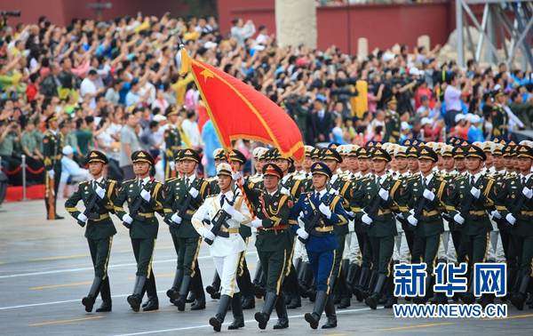 图为参加演练的三军仪仗队（8月23日摄）。新华社记者 李刚 摄